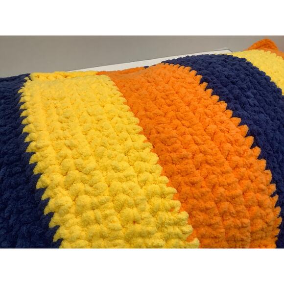 Handmade crochet colorful lumbar pillow - Picture 3 of 3